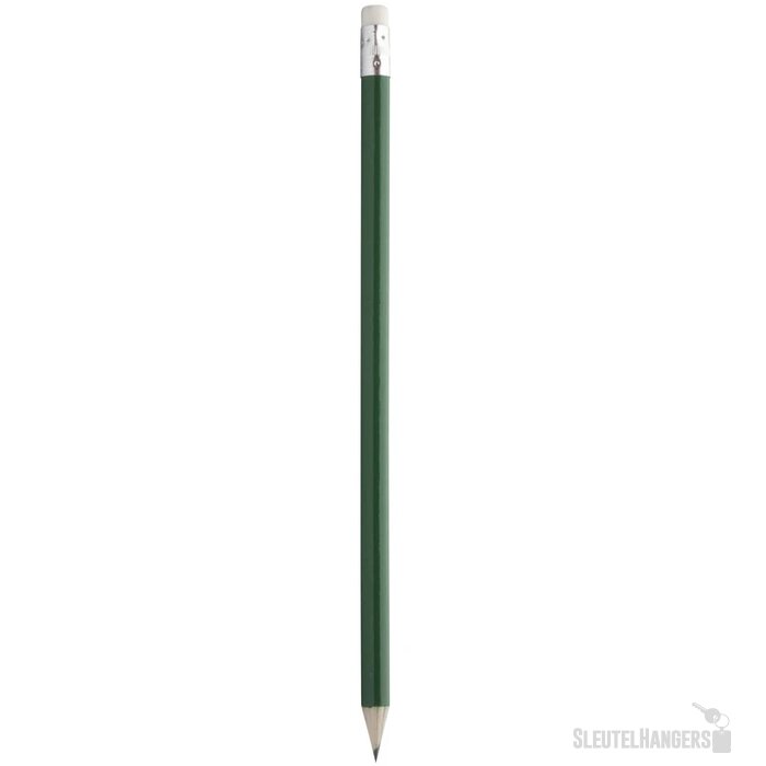 Geslepen Potlood Met Witte Gum Groen