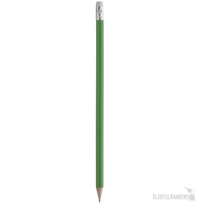 Geslepen Potlood Met Witte Gum Groen