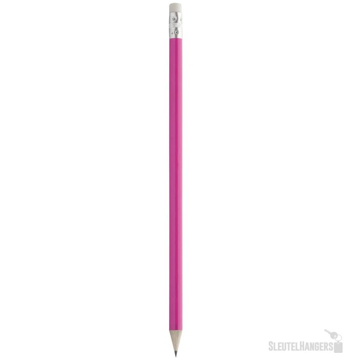 Geslepen Potlood Met Witte Gum Fuchsia