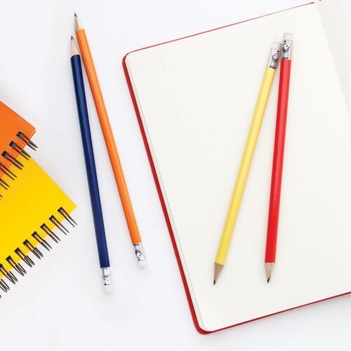 Geslepen Potlood Met Witte Gum Blauw