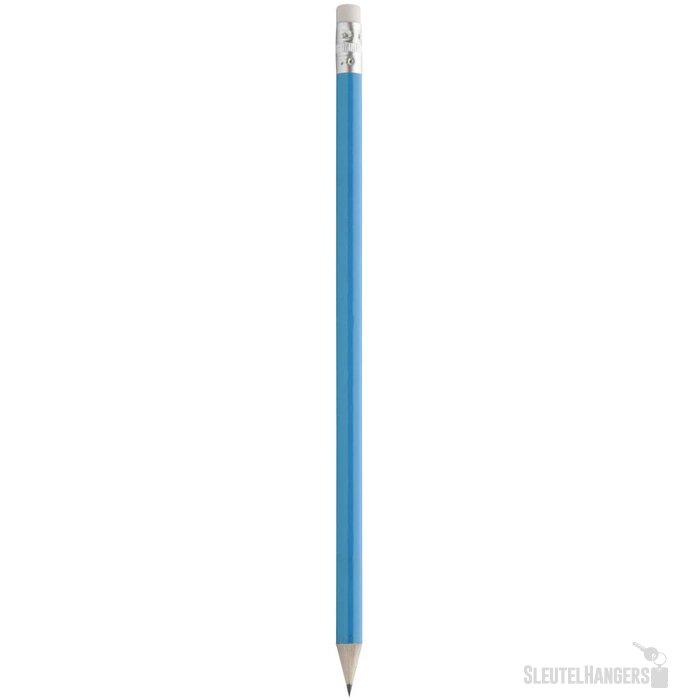 Geslepen Potlood Met Witte Gum Lichtblauw
