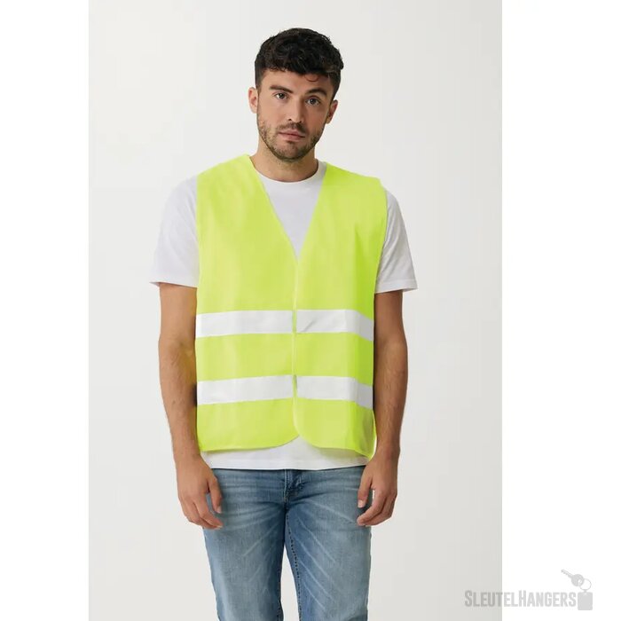GRS gerecycled PET reflecterend veiligheidsvest geel