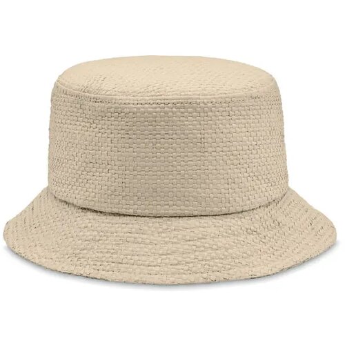 Papierstro vissershoedje Beige