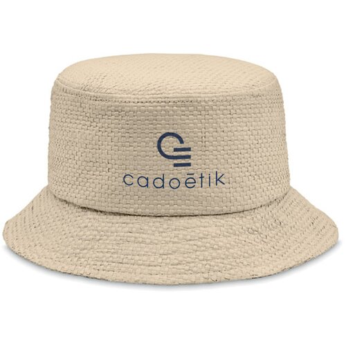 Papierstro vissershoedje Beige
