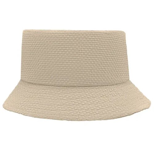 Papierstro vissershoedje Beige
