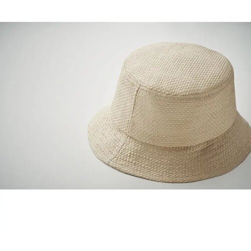Papierstro vissershoedje Beige