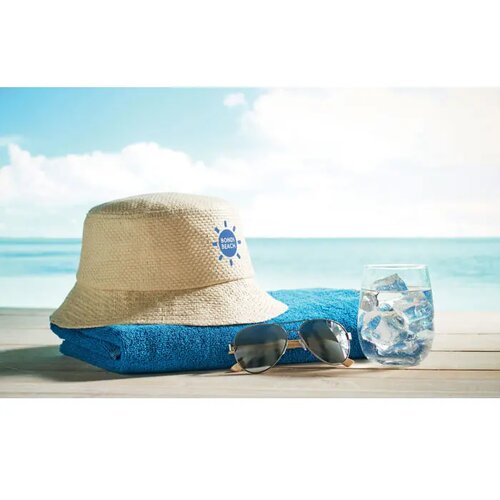 Papierstro vissershoedje Beige