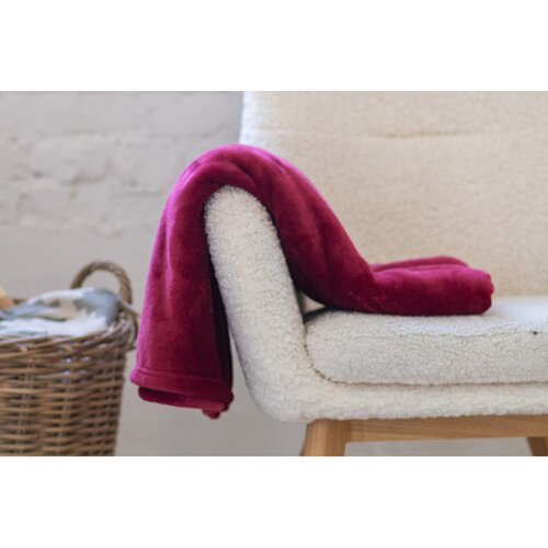 Fleece Deken Met Bedrukbare Kaart Rood