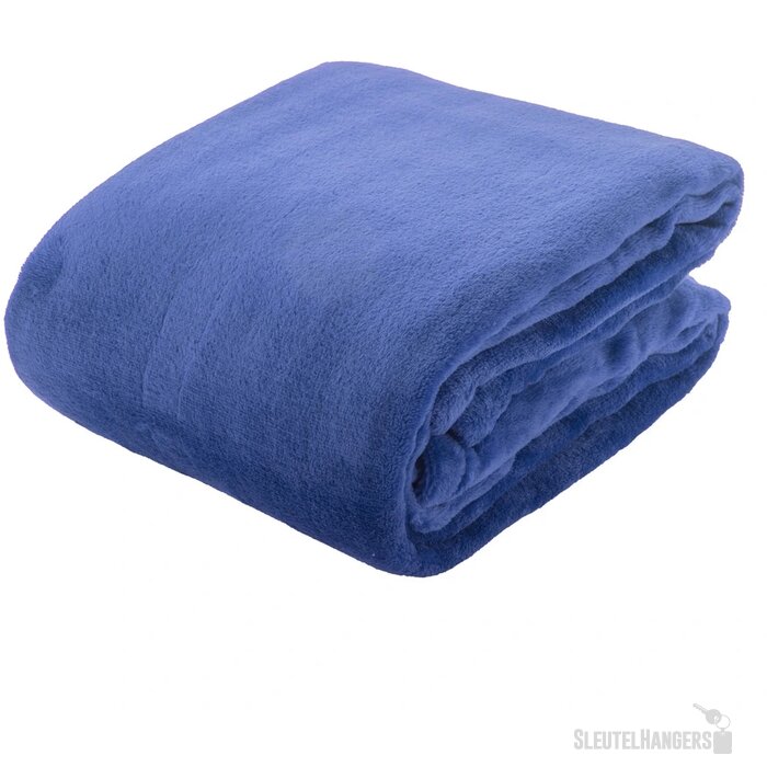Fleece Deken Met Bedrukbare Kaart Blauw