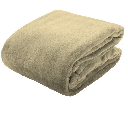 Fleece Deken Met Bedrukbare Kaart Beige