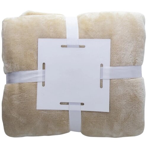 Fleece Deken Met Bedrukbare Kaart Beige