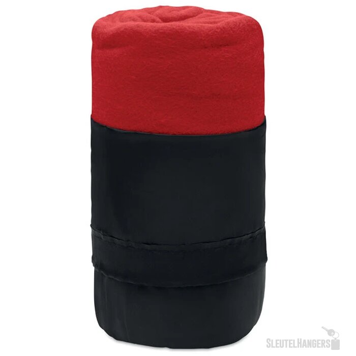 RPET fleece deken in hoes Rood