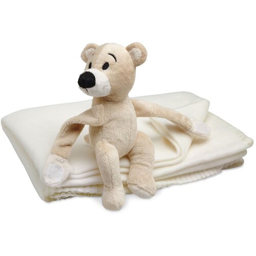 Kinder fleece deken met teddybeer Wit