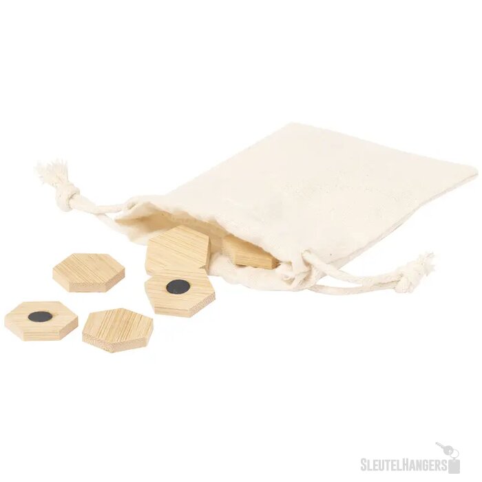 Katoenen zakje met magneetjes Naturel