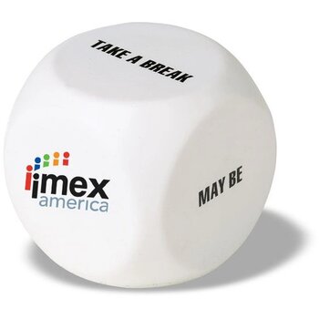 Anti-stress dobbelsteen Wit