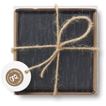 Leistenen onderzetters set Zwart