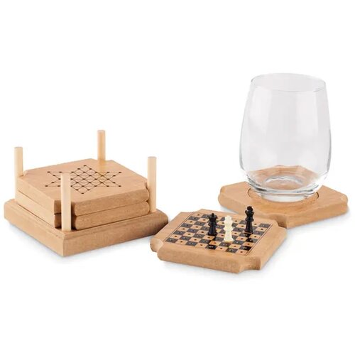 Set onderzetters met spellen Bruin