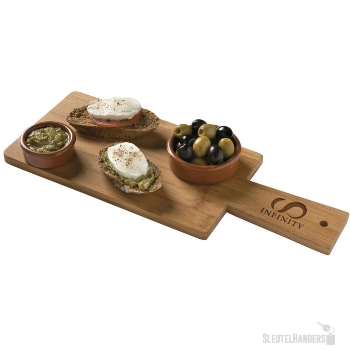 Tapasplank met ophangoog Zwart/Bruin