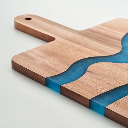 Borrelplank met epoxyhars details Bruin