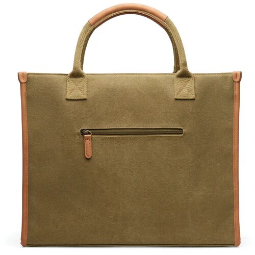 VINGA Bosler RCS recycled canvas office draagtas groen