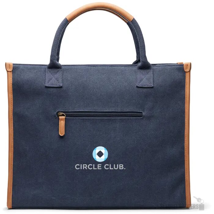 VINGA Bosler RCS recycled canvas office draagtas donkerblauw