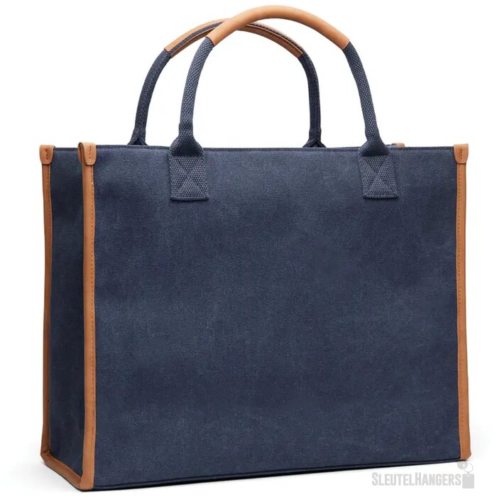 VINGA Bosler RCS recycled canvas office draagtas donkerblauw
