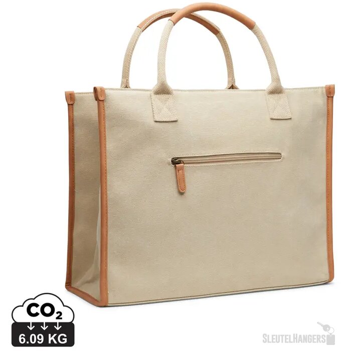 VINGA Bosler RCS recycled canvas office draagtas beige