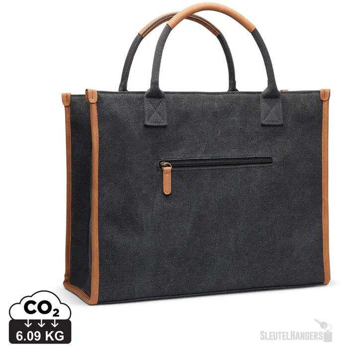 VINGA Bosler RCS recycled canvas office draagtas zwart