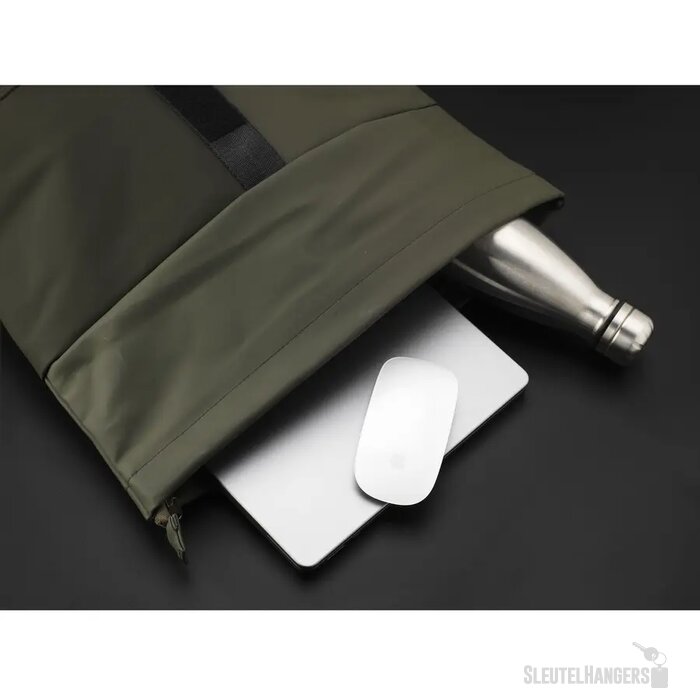 Lennon Roll-Top Recycled Pu Backpack Rugzak Donkergroen