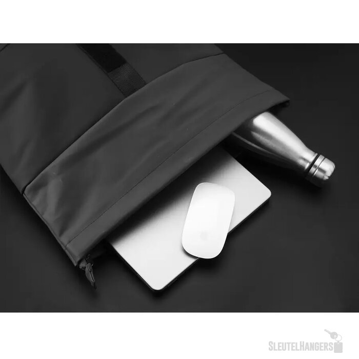 Lennon Roll-Top Recycled Pu Backpack Rugzak Zwart