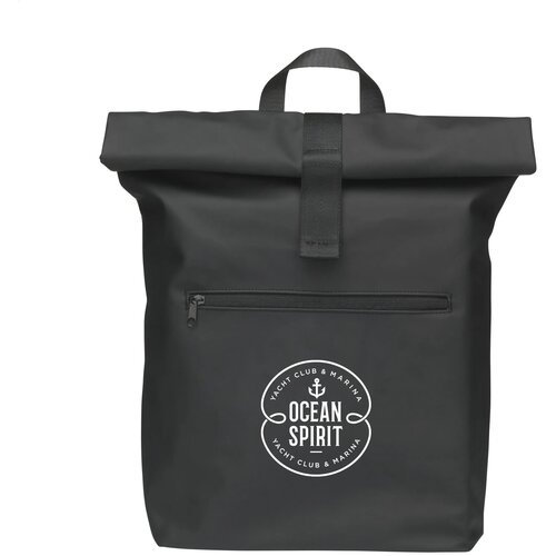 Lennon Roll-Top Recycled Pu Backpack Rugzak Zwart