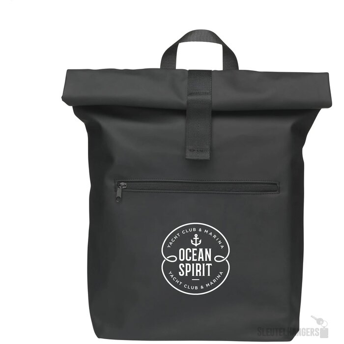 Lennon Roll-Top Recycled Pu Backpack Rugzak Zwart