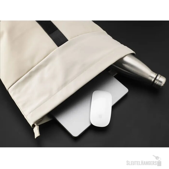 Lennon Roll-Top Recycled Pu Backpack Rugzak Beige