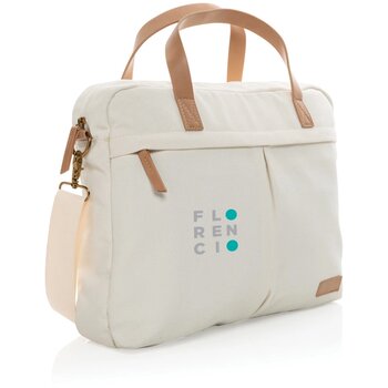Impact AWARE™ 16 oz. recycled canvas laptoptas gebroken wit