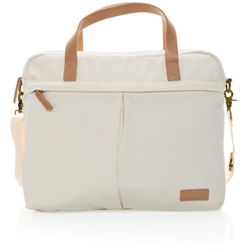 Impact AWARE™ 16 oz. recycled canvas laptoptas gebroken wit