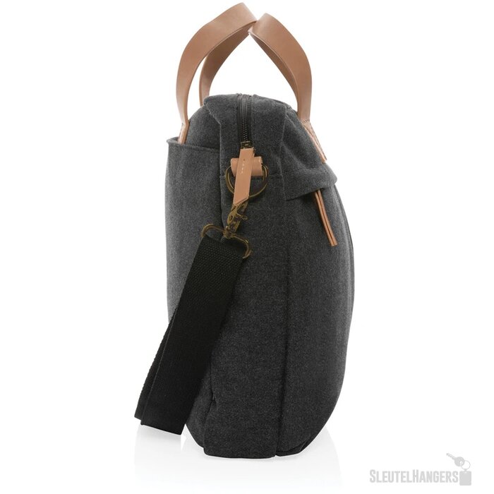Impact AWARE™ 16 oz. recycled canvas laptoptas zwart