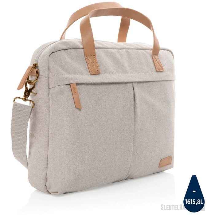 Impact AWARE™ 16 oz. recycled canvas laptoptas grijs