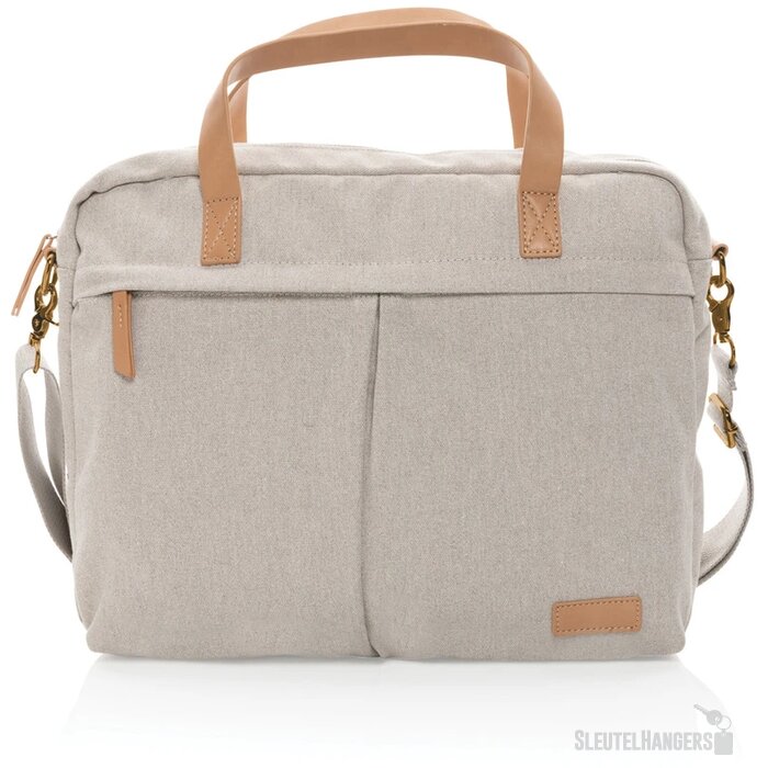 Impact AWARE™ 16 oz. recycled canvas laptoptas grijs