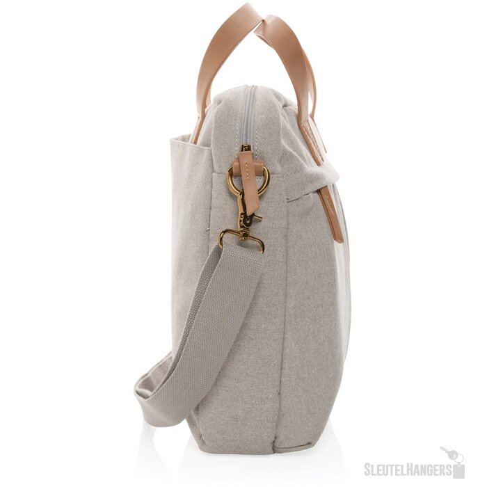 Impact AWARE™ 16 oz. recycled canvas laptoptas grijs