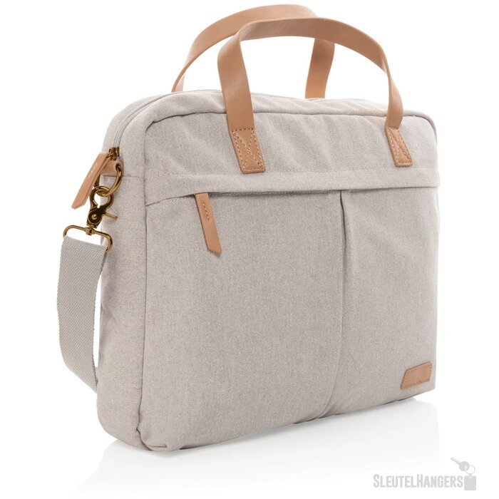 Impact AWARE™ 16 oz. recycled canvas laptoptas grijs