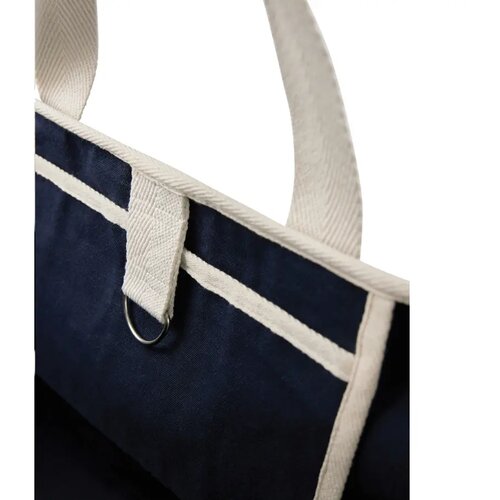 VINGA Volonne AWARE™ recycled canvas strandtas blauw, gebroken wit