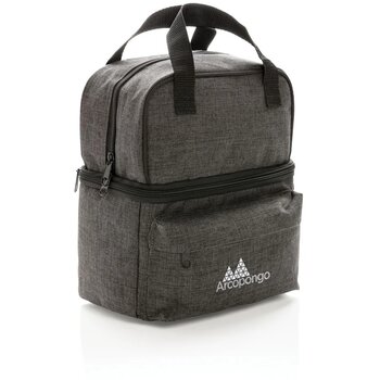 Koeltas met 2 aparte koel compartimenten grijs