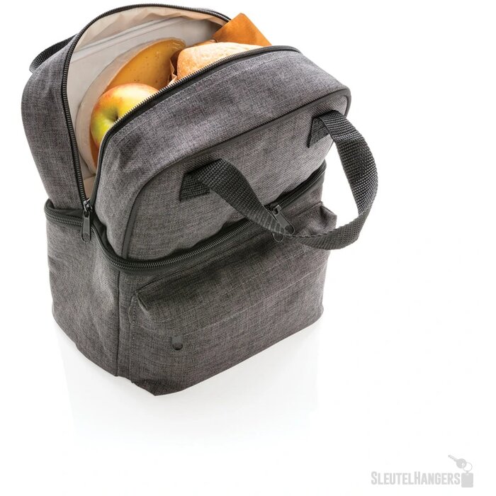 Koeltas met 2 aparte koel compartimenten grijs