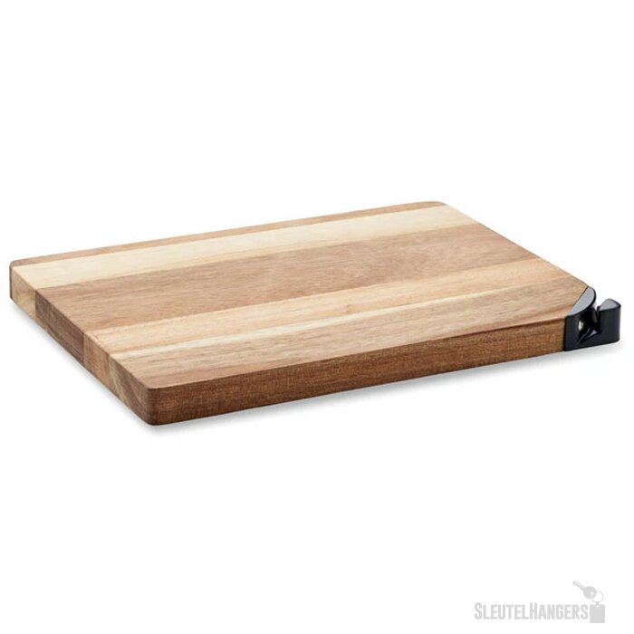 Houten snijplank met messenslijper Bruin