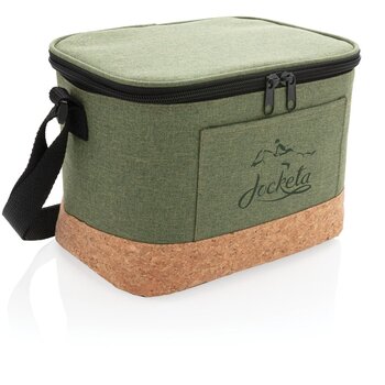 Duo tone koeltas met kurkdetail groen Duo tone koeltas met kurkdetail groen