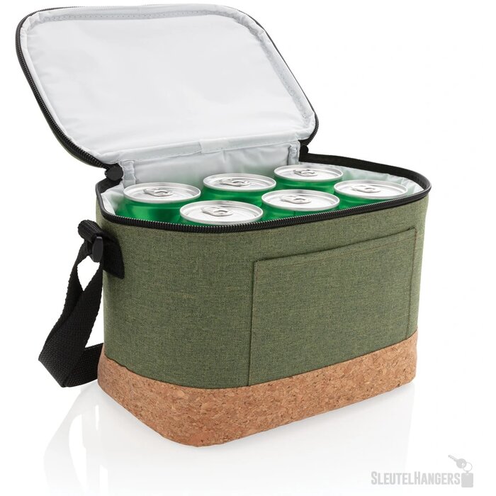 Duo tone koeltas met kurkdetail groen