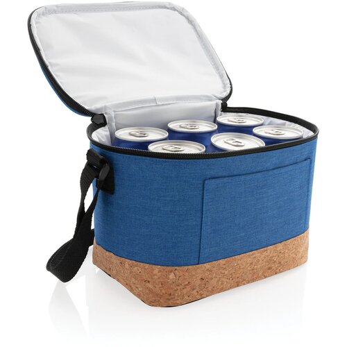 Duo tone koeltas met kurkdetail blauw