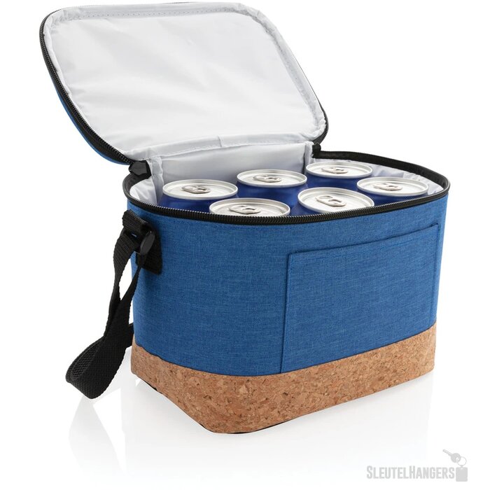 Duo tone koeltas met kurkdetail blauw