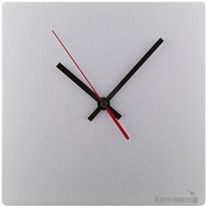 Aluminium Wandklok Zilver