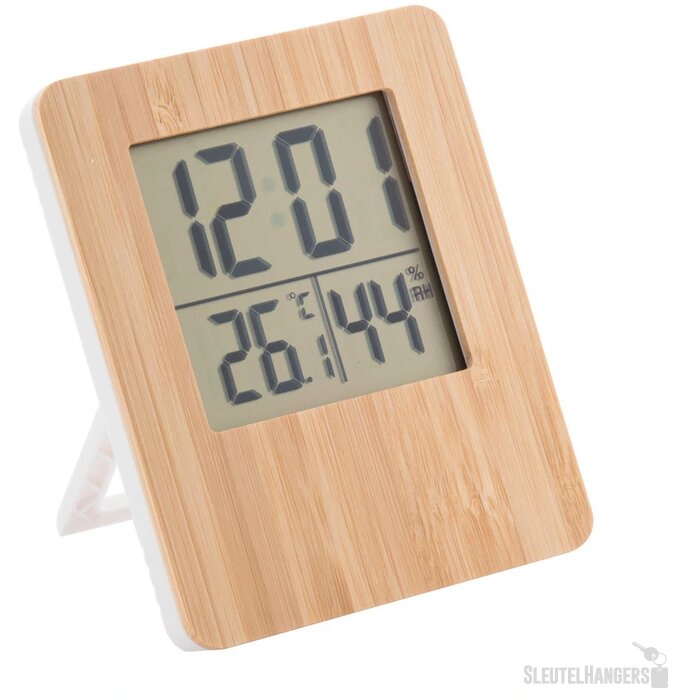 Digitale Klok Met Weerstation Naturel